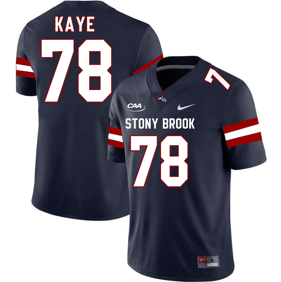 Stony Brook Seawolves #78 Justin Kaye College Football Jerseys Stitched-Navy